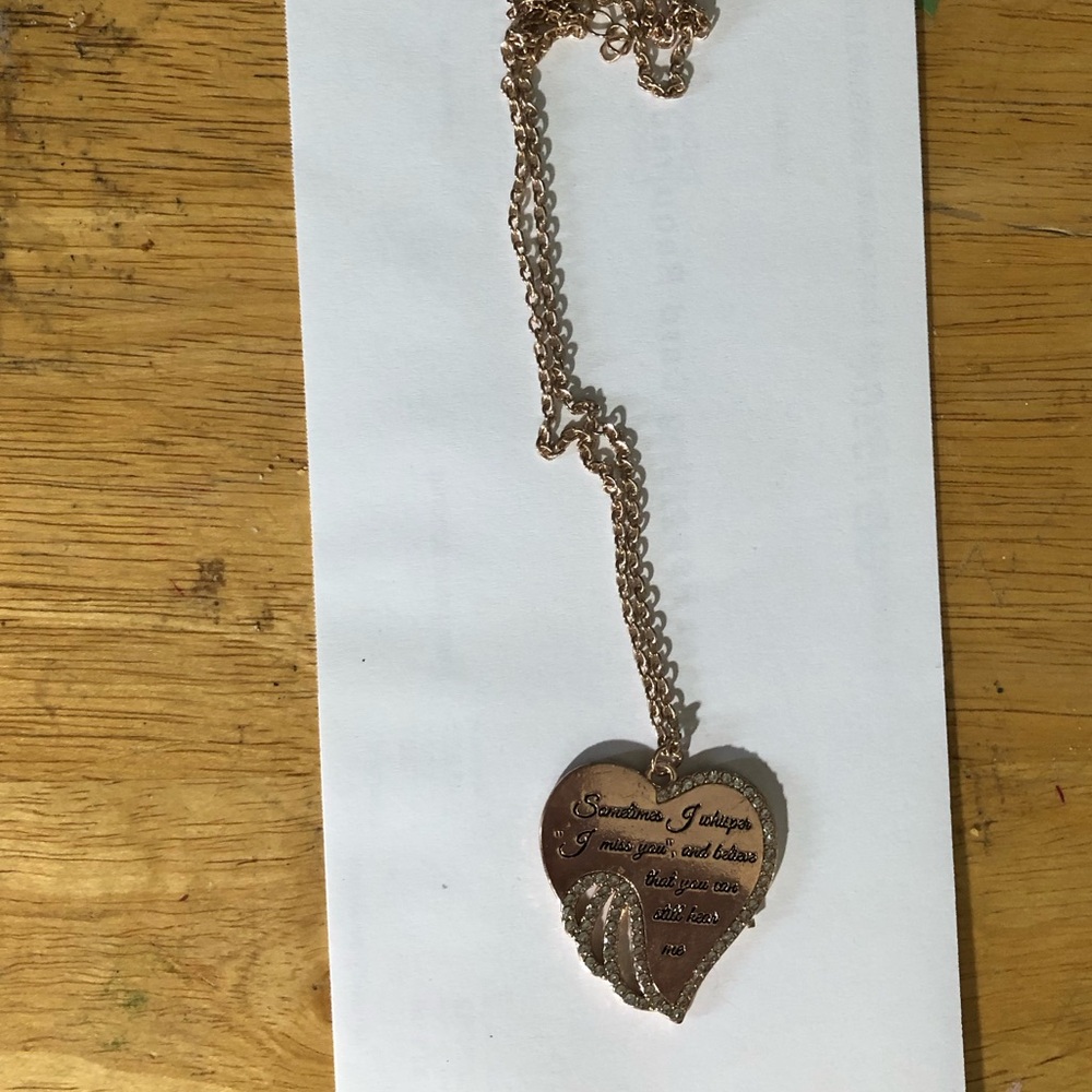 Heart Pendant Necklace in Gold Tone